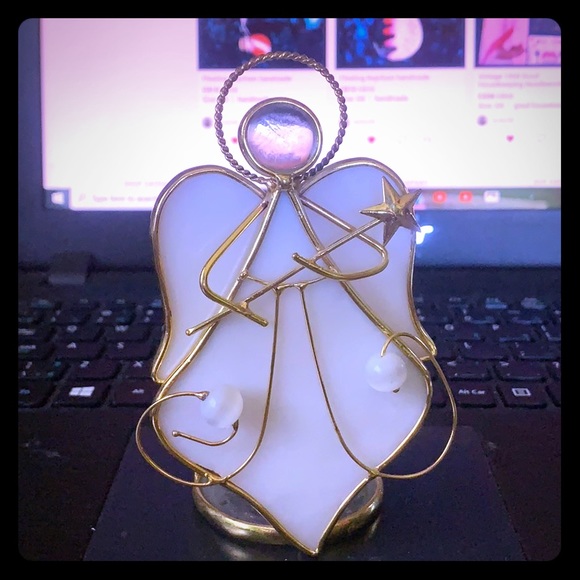 Pretty Stained Glass tea light Angel - Picture 1 of 10